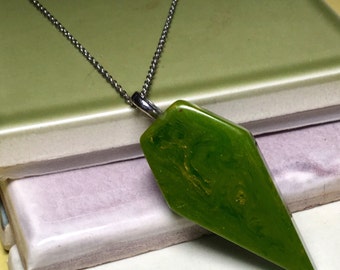 Vintage Green Bakelite Pendant