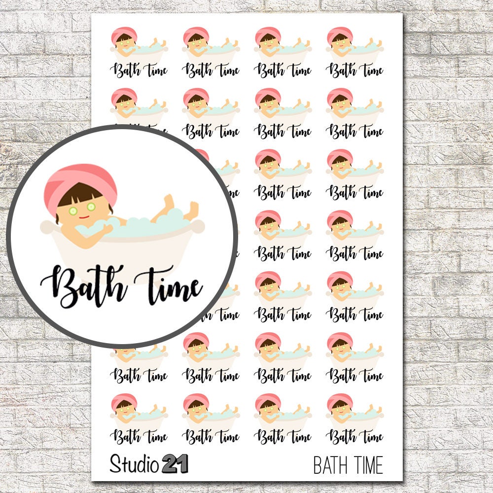 Bath Time Stickers Me Time, Bath Night, Spa, Girls Night, Relax