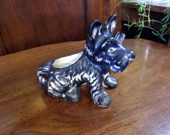 Vintage Scottish Terrier, Black Scottie Dog Planter Made in Japan