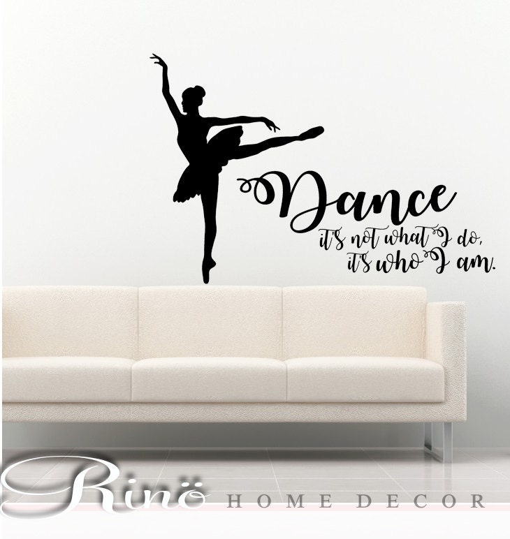 Dance Wall Decal - Dance Decal quotes - Dancer silhouette vinyl sticker