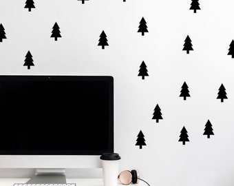 Pine Tree Wall Decal - Small Pine Tree Decals - Tree Wall Pattern - Forest Wall decal - Woodland Decals - Nature Decal - Peel & Stick