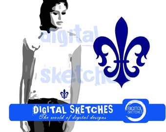 Fleur de lis Machine Embroidery Design 5 Sizes