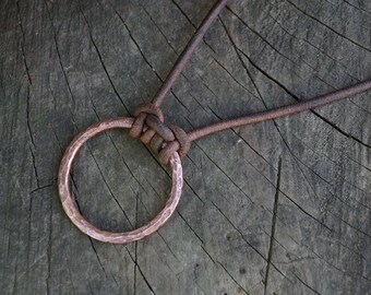 Circle necklace, circle copper necklace, copper necklace, man's necklace, men's boho necklace, hoop necklace, ring necklace, copper circle