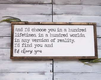 Id Choose You | Farmhouse Sign | Farmhouse Decor | Rustic Decor | Rustic Sign | Rustic | Wood Sign | Framed Sign | Farmstyle | Sign