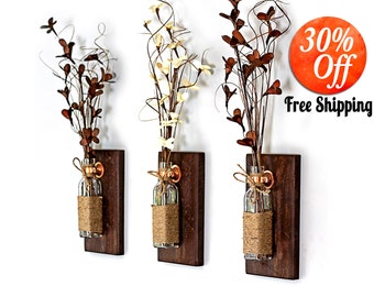mason jar decor.mason jar.mason jar wall decor.mason jar bathroom.mason jar wall decor.country decor.rustic home decor.(Rustic Wall Sconce)