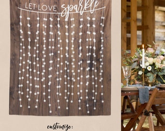 DIY Wedding Wall, Rustic Wedding Backdrop, Custom Tapestry, Dessert Table Banner, Engagement Tapestry, Wedding Backdrop // W-G21-TP MAR1 AA3