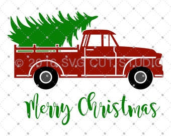 Christmas Tree Delivery Truck SVG, Truck SVG, Christmas Truck svg, Old Truck svg Cut Files for Cricut, Silhouette, svg files