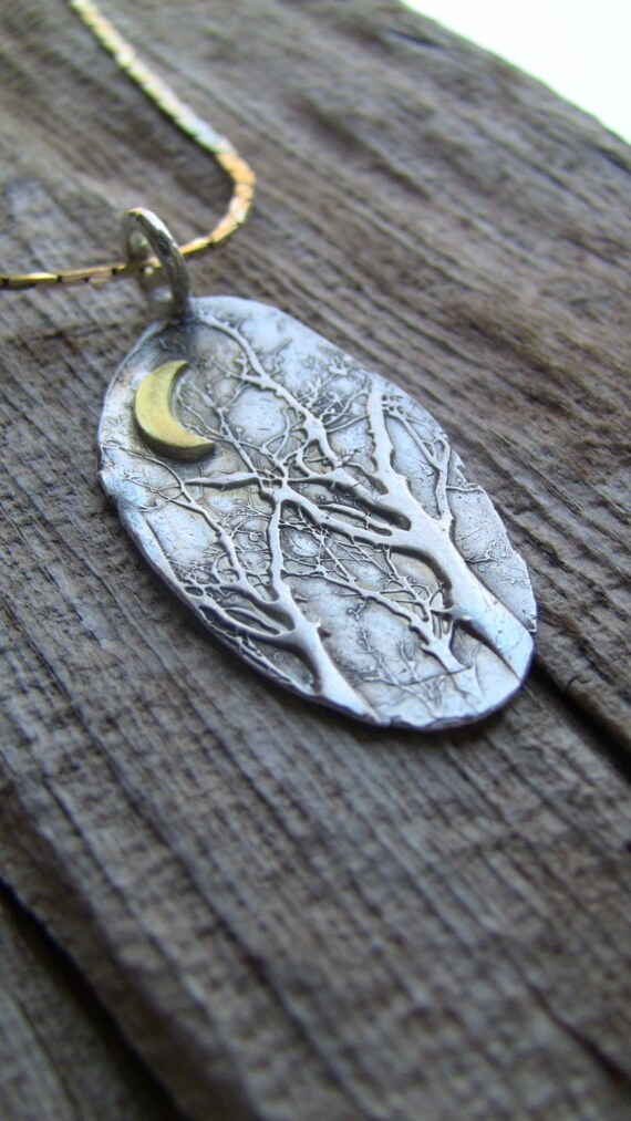 Sterling Silver Forest Pendant Enchanted Forest Jewelry Tree