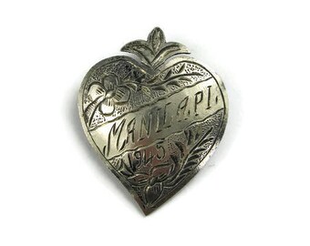 Vintage 1945 Manila PI Sweetheart Brooch