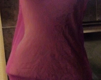 SALE Totally 80's Fuschia Sheer Mesh Gown Small - Medium