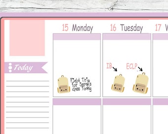 Kawaii IB or ECLP Brown Backpack Stickers Planner Midori Notebook Calendar Journal Use With Erin Condren Planner