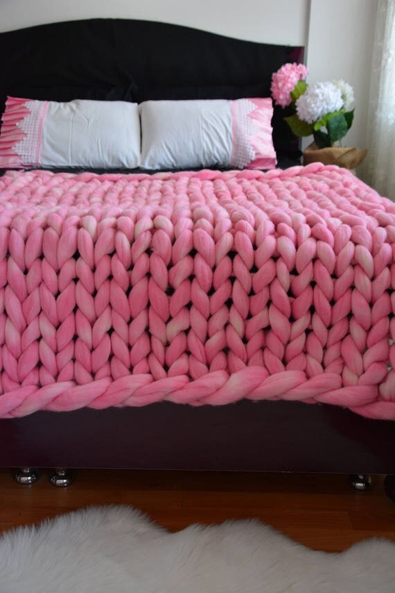 Chunky Knit BlanketLap Blanket Chunky knit Merino Blanket