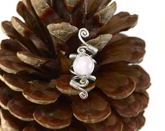 Rose Quartz Dread beads, Dreadlock beads, wire dread wrap, Dreadlock wrap, crystal dread beas