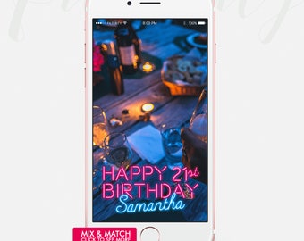 Birthday Snapchat Filter Birthday Snapchat Geofilter Birthday Snapchat Birthday Geofilter Birthday Filter Birthday Snap Chat Neon Geo Filter