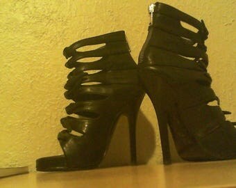 Rick Owens leather stiletto sandal sz 37