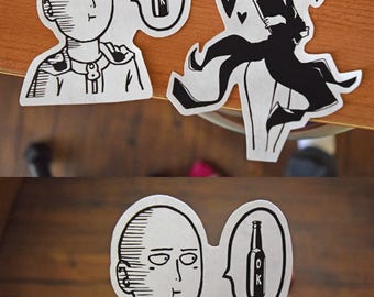 One Punch Man Sticker Set, Tatsumaki (Tornado Girl) Sticker, Sonic Stickers, Anime stickers, Free 5x7 OPM Prints Included