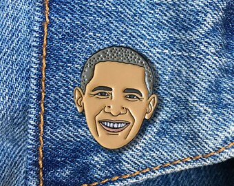 Barack Obama Enamel Pin, President, Soft Enamel Pin, Jewelry, Art, Gift (PIN71)