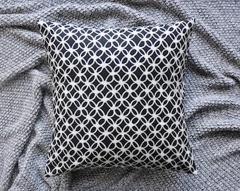 Black Cushion Cover, Throw Pillow Cover, Throw Cushion Cover, Decorative Cushion Cover, Decorative Pillow Cover - Geometric Macrame