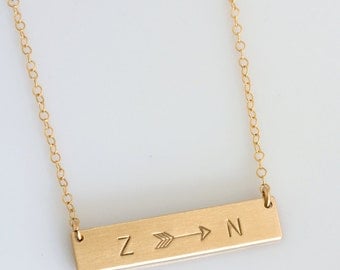 Custom Name Plate, Custom Name Necklace, Personalized Name Bar Necklace, Silver Name Bar, Gold Bar Initial Necklace, Mothers Day Gift,N286