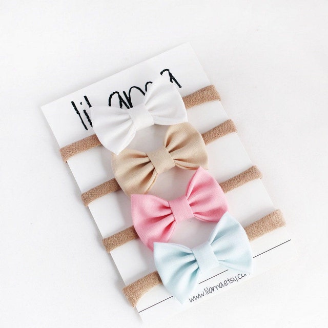 Baby Bows Fabric Bows Girls Hair Clips and Headbands by lilama