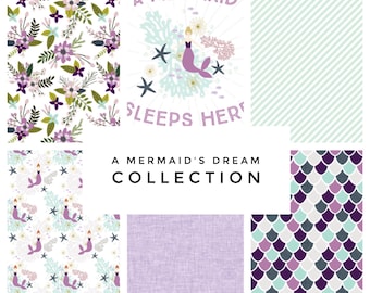Custom Baby Crib Sheet // Made to Order // A Mermaid's Dream Collection-Laguna // Mermaid // Baby Bedding