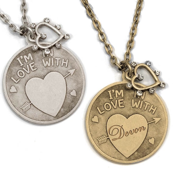 Valentine's Day Personalized Necklace Stamped Necklace