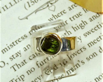 Natural Verdelite Cabochon Tourmaline Ring