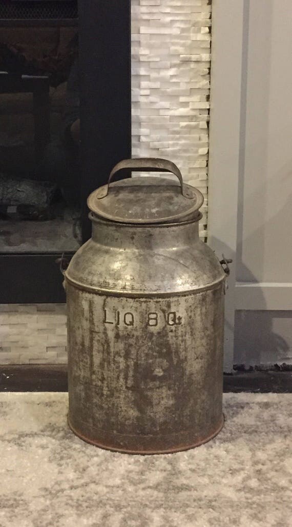 Antique Milk Jug Vintage Milk Can Metal Milk Container Milk