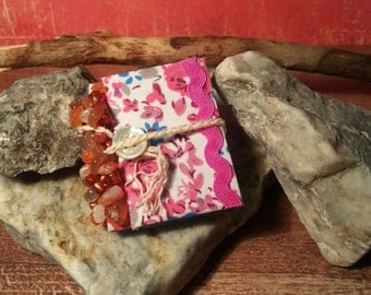 ORIGINAL shell button Notes Accessories Colored mini book Handmade charming miniature book . Secret notes diary One of kind Floral diary
