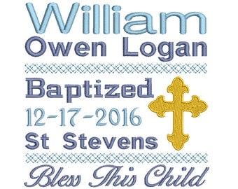 Baptism Template Embroidery, Subway Art Baptism Template Machine Embroidery, Religious Cross Embroidery Design no: ST510-1