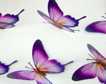 Designer purple and yellow butterflies, stunning,wall decor, luxury wall art,conservatory, garden,flower pot,mirror,original reproduction