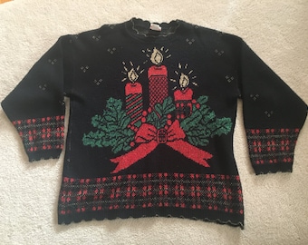 Ugly Christmas Sweater - Holiday Time Size Large
