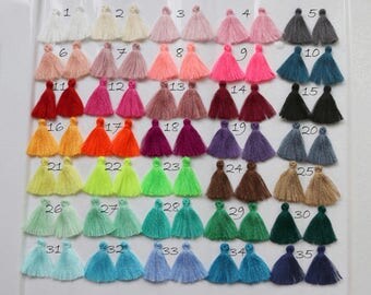 10pcs-1.1" Solid Color Mini Jewelry Tassels, Cotton Tassels, Bracelet Tassels, Handmade, Summer Fashion Trend,Tassels Trim Fringe