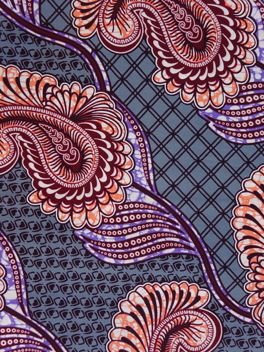 african print fabric by the yard purple grey ankara fabric