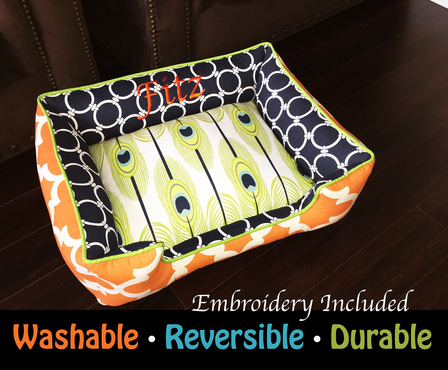 Fun and Cozy Custom Dog Beds Name embroidery free choose