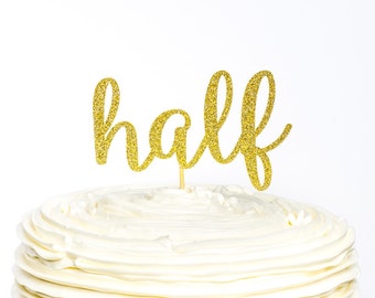 Half Birthday Glitter Number Cake Topper, Cake Topper, Glitter Cake Topper, Birthday Cake, Birthday Cake Topper, 1/2 Birthday, Half Birthday