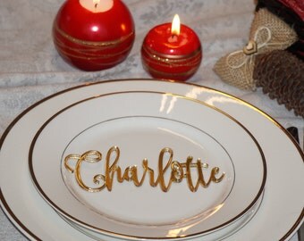 Gold mirror Wedding place cards Acrylic place cards GOLD mirror place cards Acrylic laser cut place names cards wedding table place cards