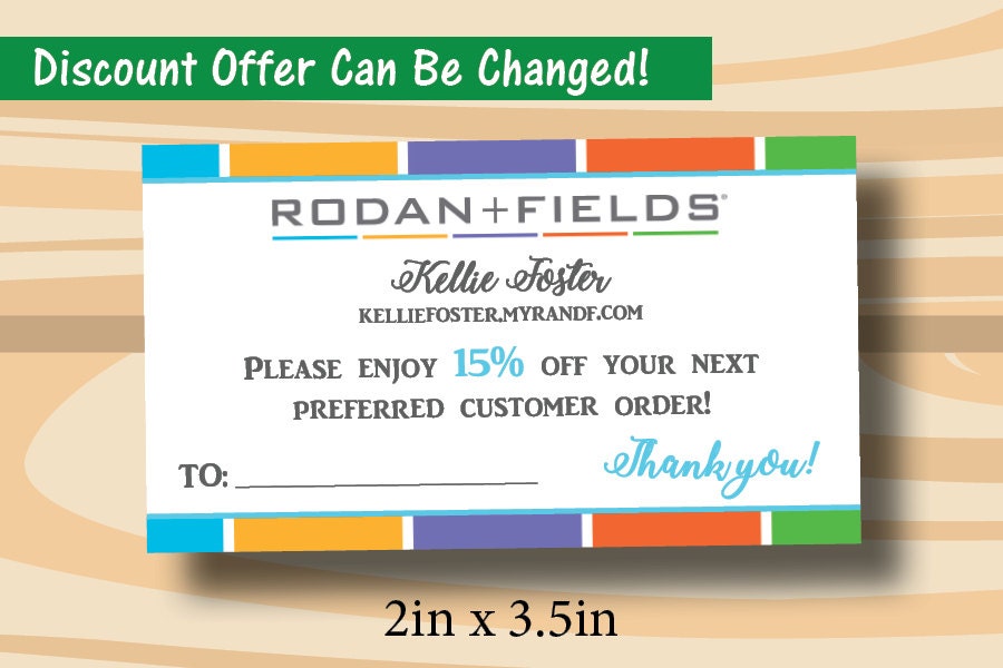 Rodan and Fields Coupon Business Card Size Printed or Digital