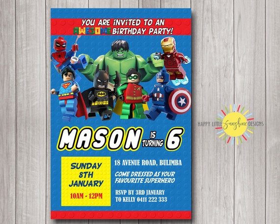 Lego Superhero Invitations 2