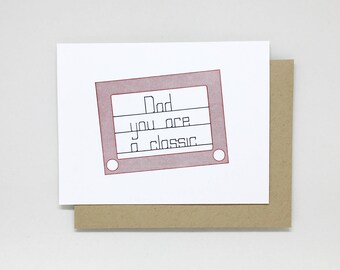 Dad, You Are a Classic // father's day card, vintage toy, funny father's day card, letterpress fathers day card, moms, dads, and grads