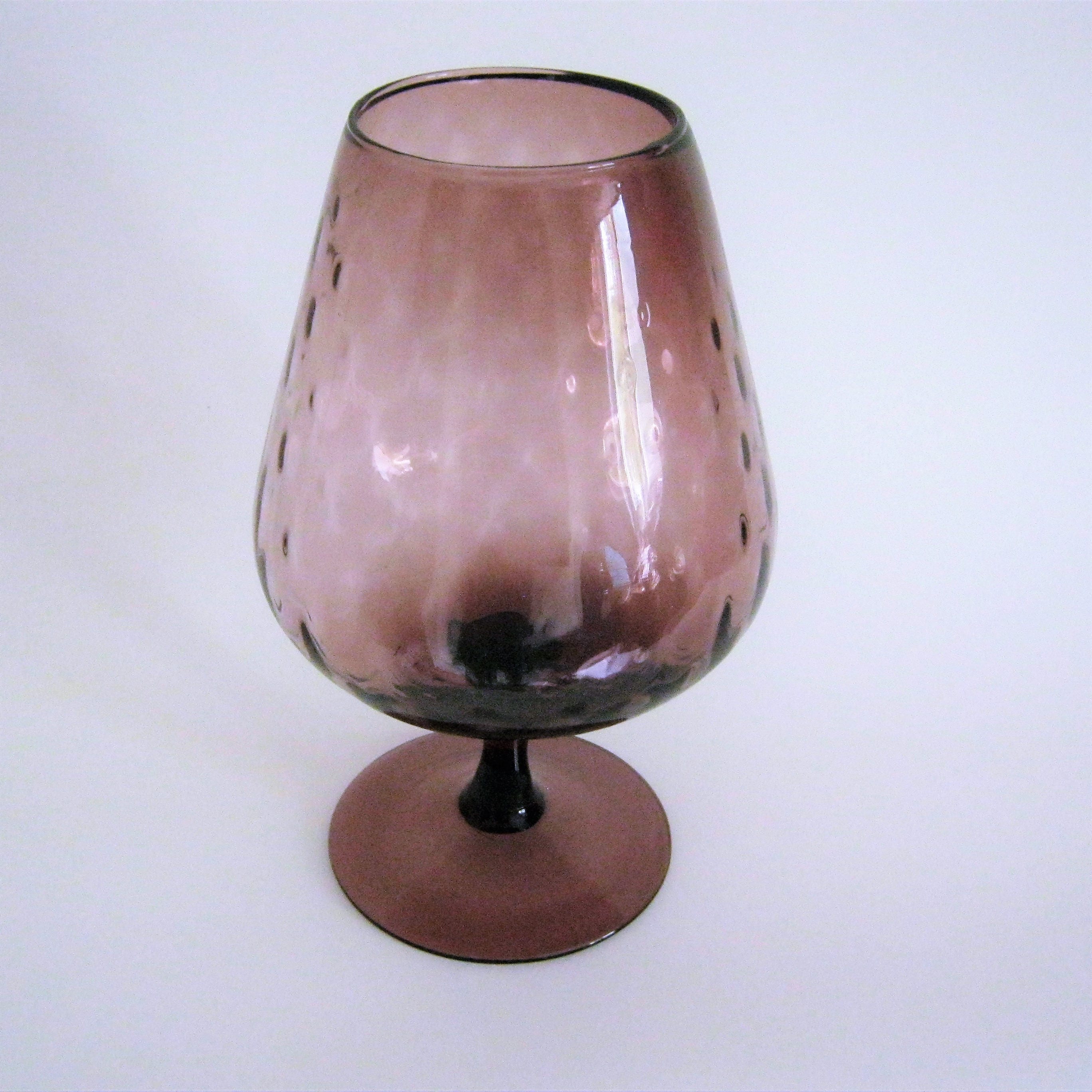 Mid Century Modern Art Glass GobletSnifter VasePlum