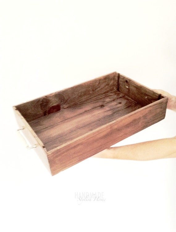 reclaimed wine crate wooden serving tray by HandmadeStylishHome