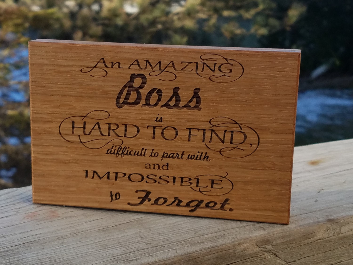 Gift For Boss Engraved Wood Plaque CEO Desk Decor Gift