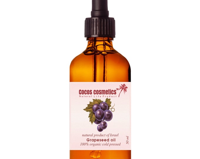 GRAPE SEED OIL Pure Unrefined - 100% Pure Grape Seed Oil - Super Green & Vegan -Undiluted premium quality- Skin care and Hair treatment