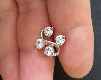 Belly Button Rings - Crystal Belly Ring - Top Down Navel Ring - 14g 14 gauge Body Jewelry - Reverse Navel Piercing