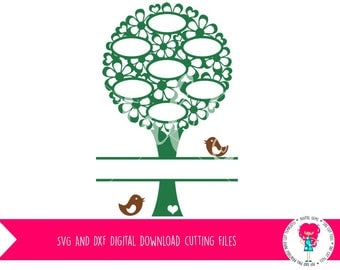 Family Tree Blank Tree SVG / DXF Cutting File For Cricut Design Space / Silhouette Studio & PNG Clipart, Digital Download, Commercial Use Ok
