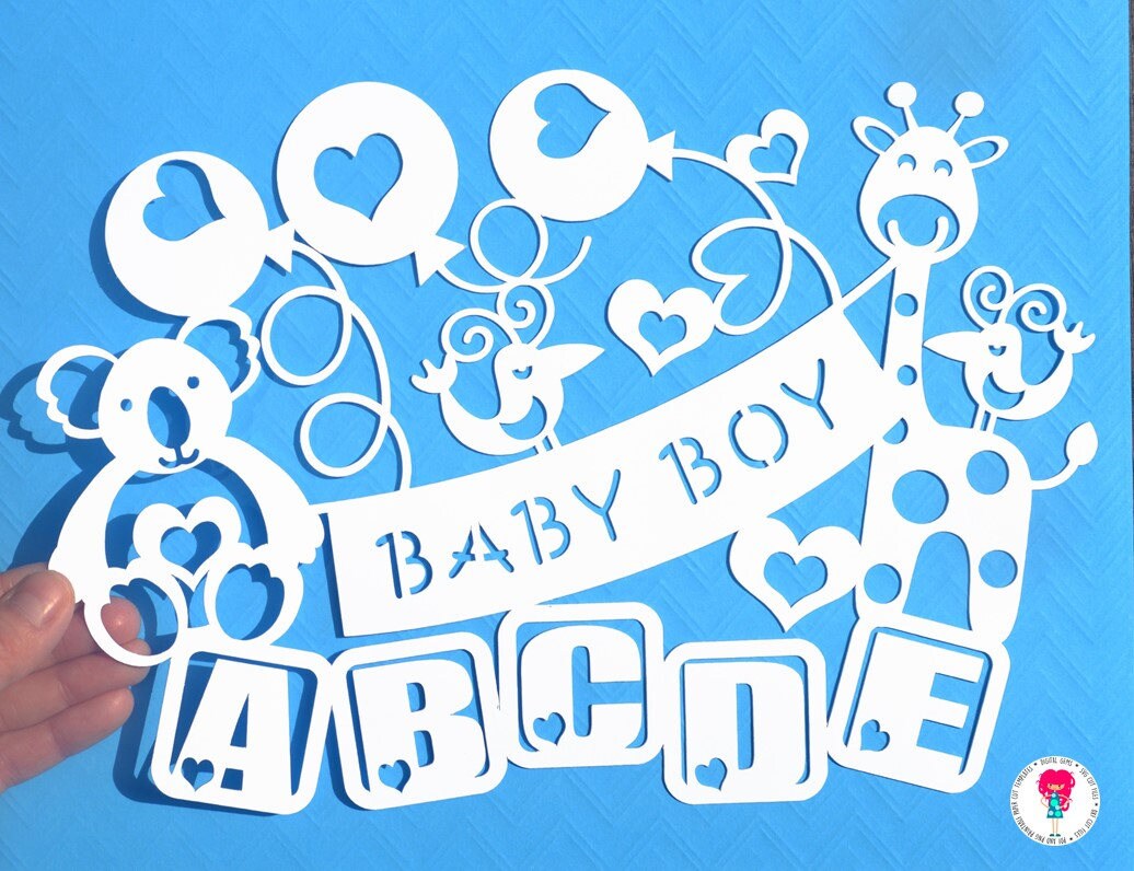 Download Baby Boy paper cut svg / dxf / eps / files and pdf / png ...