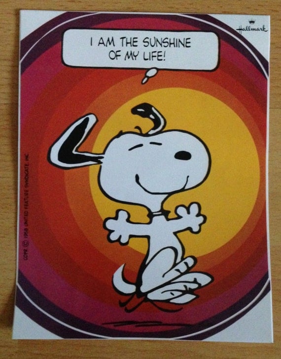 Vintage & Rare Peanuts Snoopy Sunshine / Rainbow Hallmark