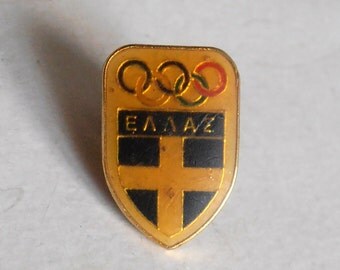 vintage Olympic games enamel pin / badge Hellas Greece