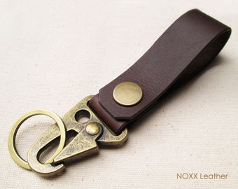 Leather Key Fob, Belt Leather Keychain, Belt Clip Key Chain, Gift under 15 dollars
